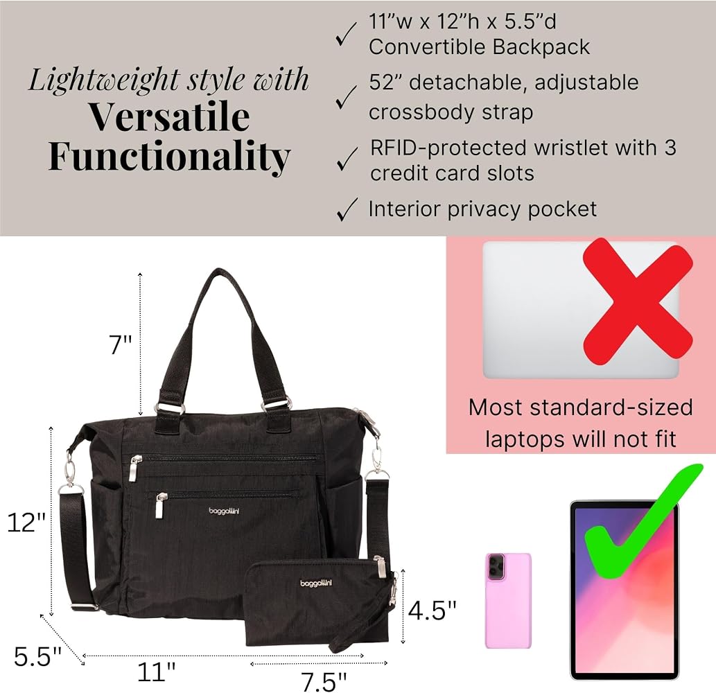 Amazon.com: Baggallini Trifecta Convertible Backpack Crossbody
